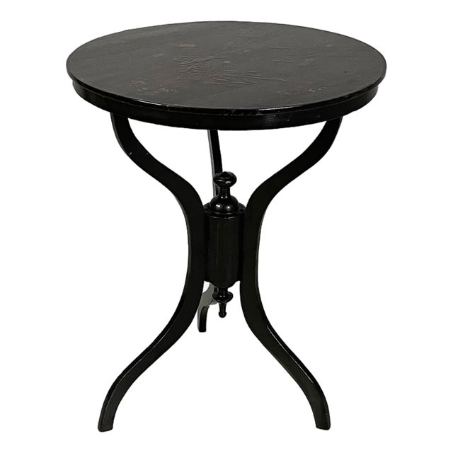 Art Deco Italian Dining Table in Black Wood, 1930s For Sale