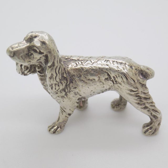 Vintage Italian Handmade Genuine Silver Cocker Spaniel Dog Figurine, 1960s For Sale - Image 4 of 11