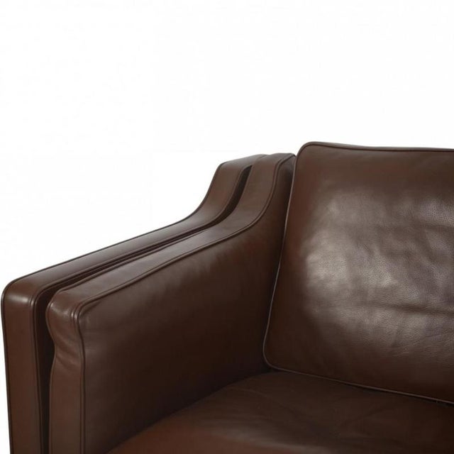 2212 2-Seater Sofa in Brown Leather by Børge Mogensen, 2002 For Sale - Image 3 of 18
