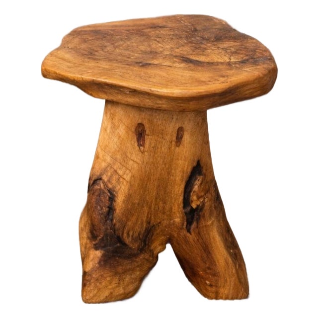 Late 20th Century Organic Modern Live Edge Root Side Table Sculptural Teak Style Wood Table For Sale
