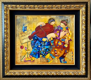 Dorit Levi, Large Colorful Music Notes Israeli Modernist Oil Painting Dorit Levi Musical Art