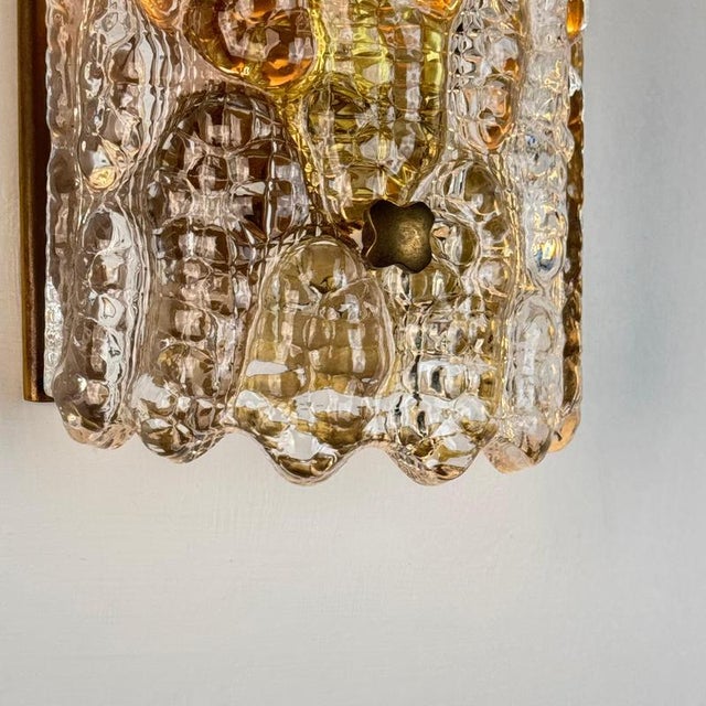Glass and Brass Wall Lights attributed to Carl Fagerlund for Orrefors, 1970s, Set of 2 For Sale - Image 14 of 18