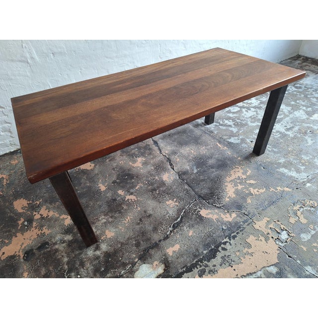 Mid-Century Modern Brutalist Teak and Patinated Steel Dining Table, 1960s For Sale - Image 12 of 15