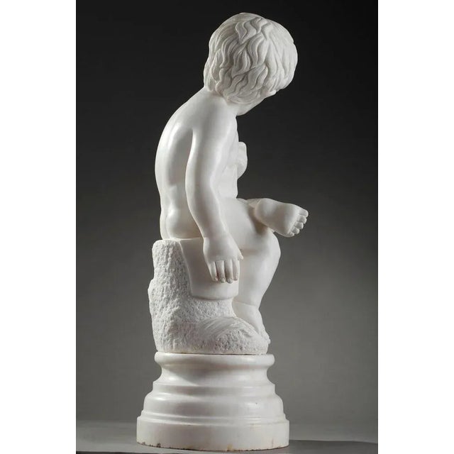 20th Century Marble Putto with Springs of Wheat Figure For Sale - Image 10 of 12