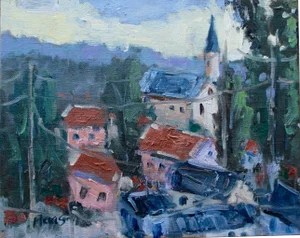 Virginia City Nevada Impressionist Oil Painting