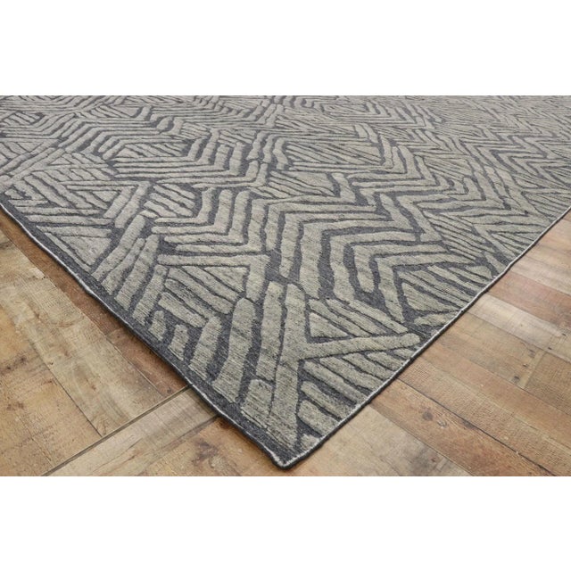 Textile Modern Gray High-Low Rug - 09'09 X 13'06 For Sale - Image 7 of 10