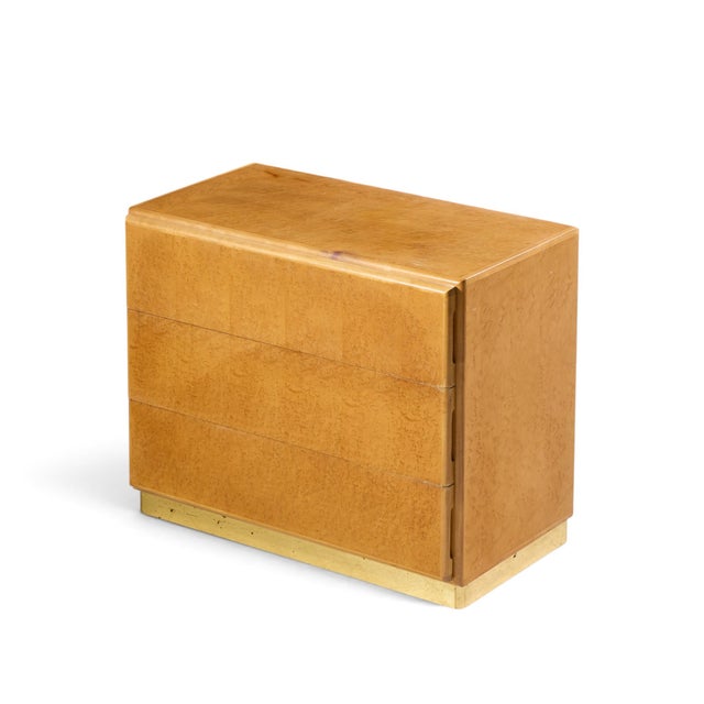 Wood Milo Baughman for Thayer Coggin Mid Century Birdseye Maple and Brass Chest of Drawers Dresser For Sale - Image 7 of 8