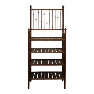 Early 20th Century Arts and Crafts Spindle Standing Wood Shelf For Sale