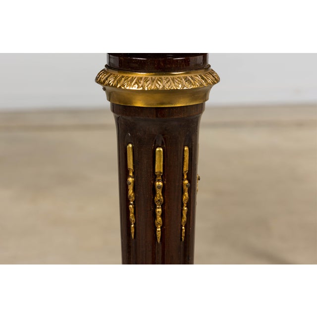 Antique French Louis XVI Style Rosewood Dining Table With Floral Inlay For Sale - Image 13 of 18