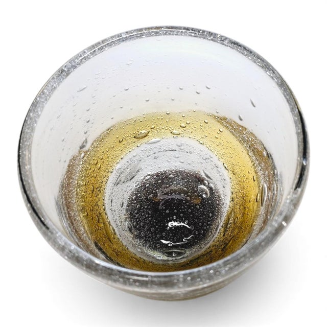 Swedish Amber Bubble Art Glass Bowl, 1970s-1980s For Sale - Image 3 of 10