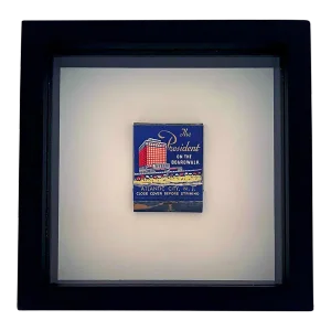 Vintage Framed Matchbook From the President Hotel in Atlantic City n.j.