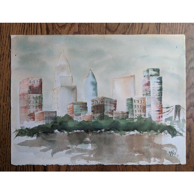 Unframed Original Watercolor Painting on Paper measuring 11"H x 15"W Signed by the Artist