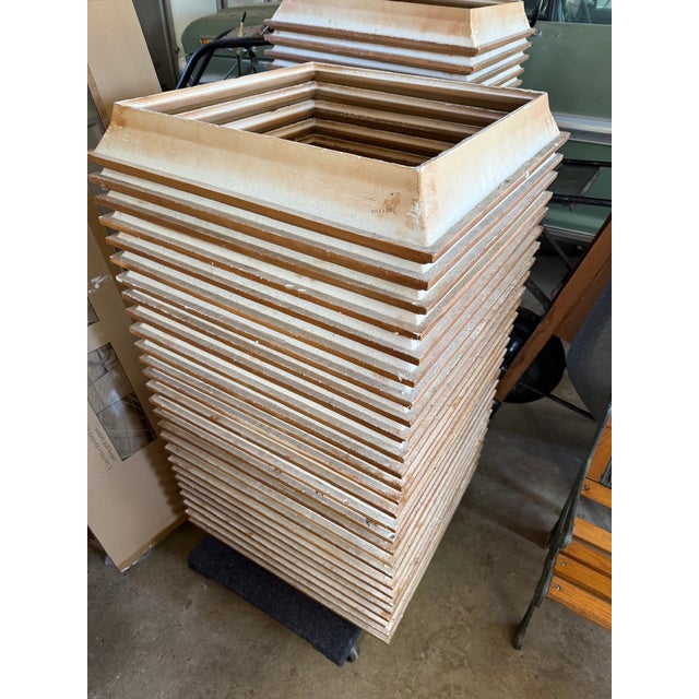 Vintage Plaster Ceiling Tiles From UofM Office For Sale - Image 4 of 10
