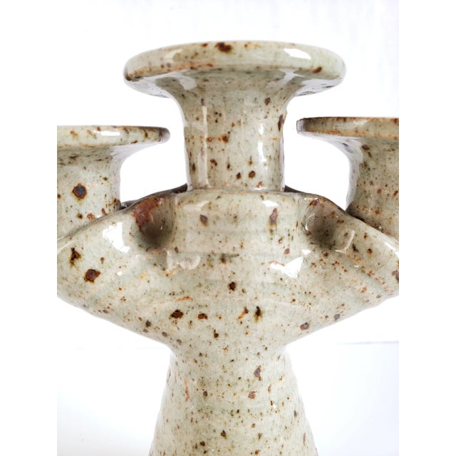 Ceramic Mid Century Modern Studio Pottery Ceramic Candle Holder For Sale - Image 7 of 12