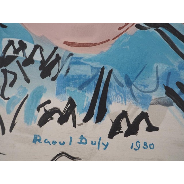 Raoul DUFY (1877-1953) Nude on a blue background, 1969 Lithograph after a painting from 1930 (Mourlot workshop) Signed in...