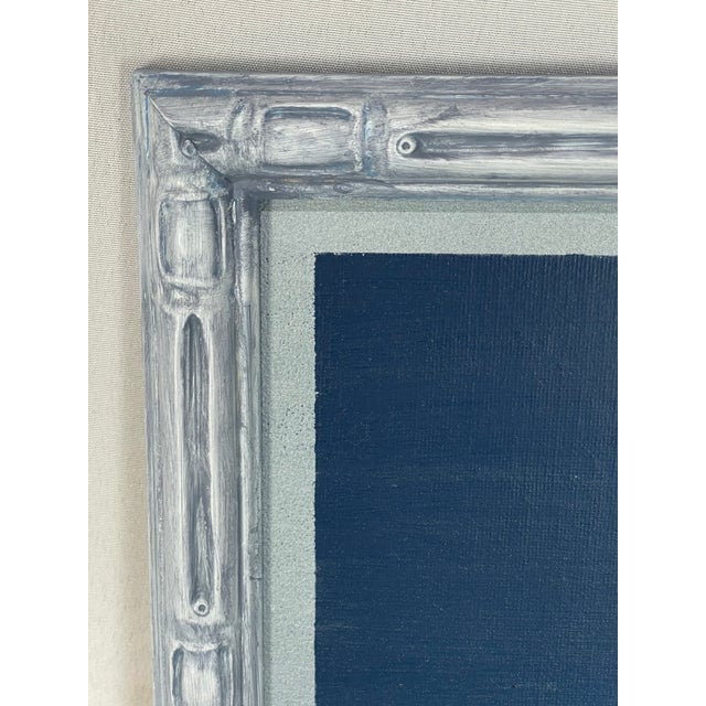 Primitive Horse Painting in Navy & Slate Blue For Sale - Image 4 of 9