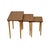 A beautiful set of three nesting tables featuring walnut-patterned formica tops and solid beechwood tapered legs—a vintage...