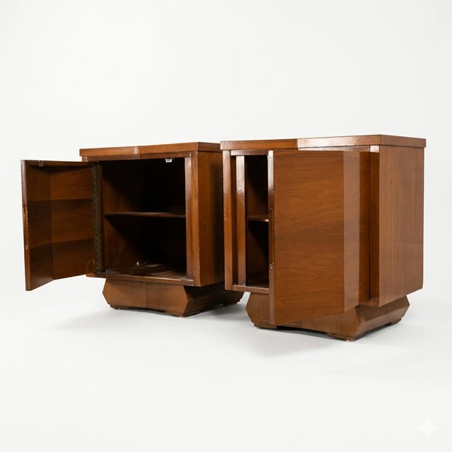 Sculptural Atomic Style Mid-Century Modern Pair of Nightstands, C. 1960s For Sale - Image 11 of 11