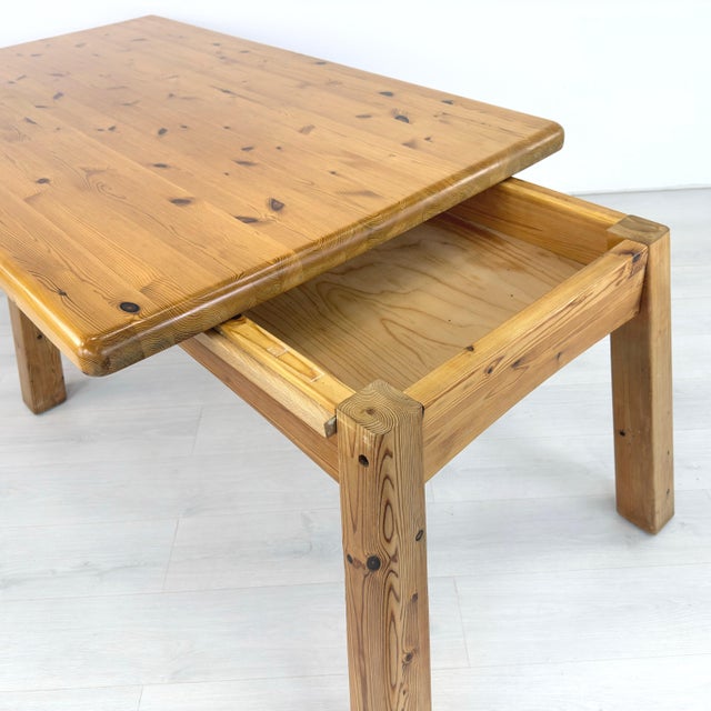 Brutalist Pine Dining Table by Wasa For Sale - Image 10 of 12