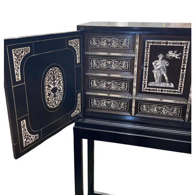 19th Century 19th Century Italian Ebonized Cabinet With Inlaid Fitted Interior For Sale - Image 5 of 13