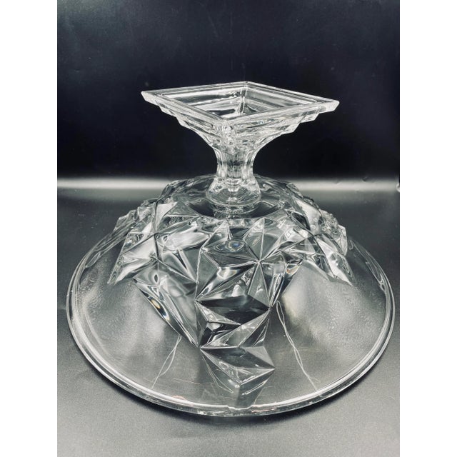 Contemporary Vintage "Rock Cut" Crystal Centerpiece Bowl For Sale - Image 3 of 13