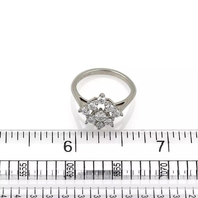Tiffany and Co. Tiffany & Co. Diamond Platinum Floral Ring, Size 4.5 For Sale - Image 4 of 5