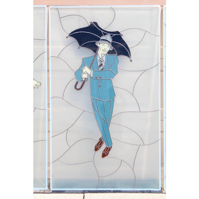Vintage Movie-Inspired Stained Glass Style Art Panels – Marilyn Monroe, Fred Astaire, Ginger Rogers, Gene Kelly, Cyd Charisse For Sale In Naples, FL - Image 6 of 18