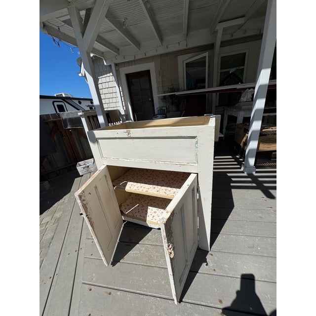 1900's Rachel Ashwell Style Charming Dry Sink Cabinet For Sale - Image 4 of 10