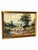 A shepherd leads a flock of sheep along a country path in this inviting pastoral landscape. A white cottage with a red...