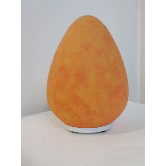 Metal Vintage Egg Lamp in Opaline Glass, 1970s For Sale - Image 7 of 7