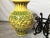 Metal Large Yellow Tin Glazed Earthen Ware Pot on Stand For Sale - Image 7 of 11