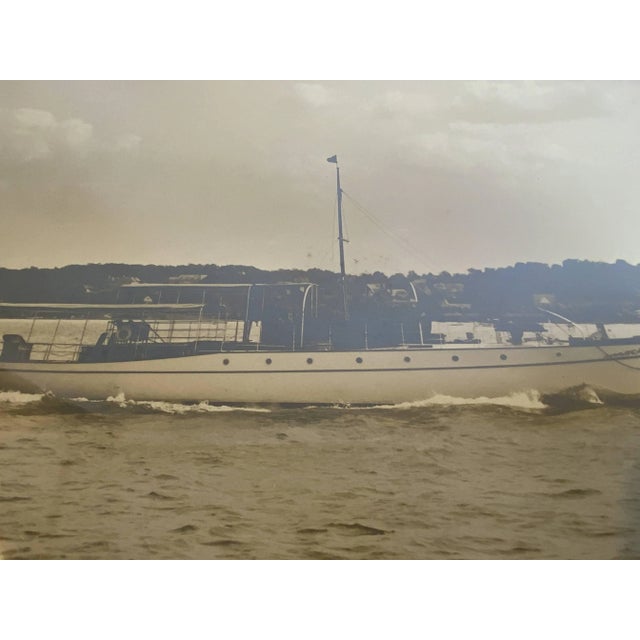 Original photograph of a yacht by Edwin Levick of New York. The yacht is Zenya and belonged to the family of Elizabeth...