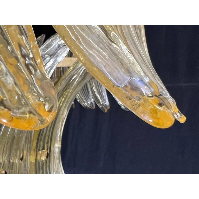Vintage Italian Palmette Chandelier, Murano, 1990s For Sale - Image 9 of 13