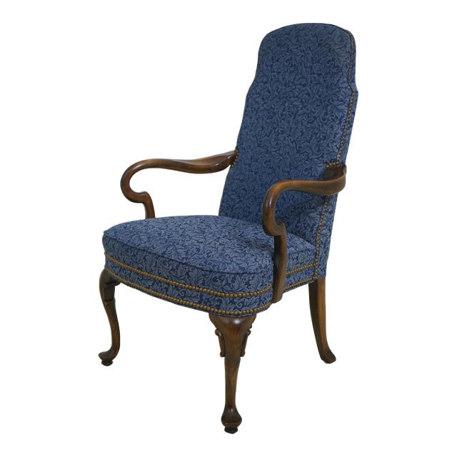 Ethan Allen Mahogany Queen Anne Open Armchair For Sale