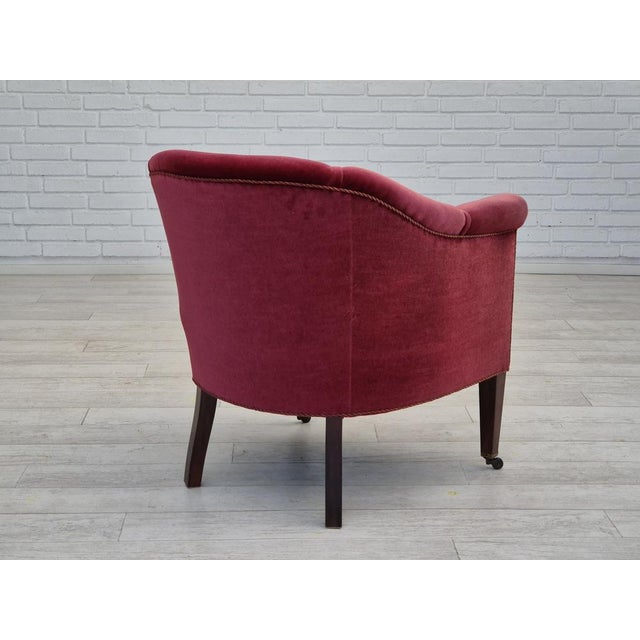 Danish Lounge Chair in Velour with Ash Legs, 1950s For Sale - Image 9 of 18