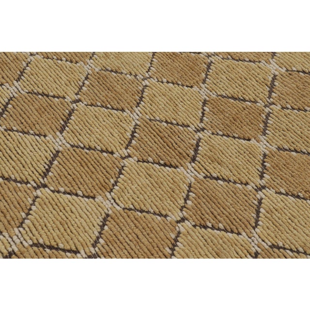 2010s Rug & Kilim’s Modern Scandinavian Style Rug With Beige-Brown Geometric Patterns For Sale - Image 5 of 8