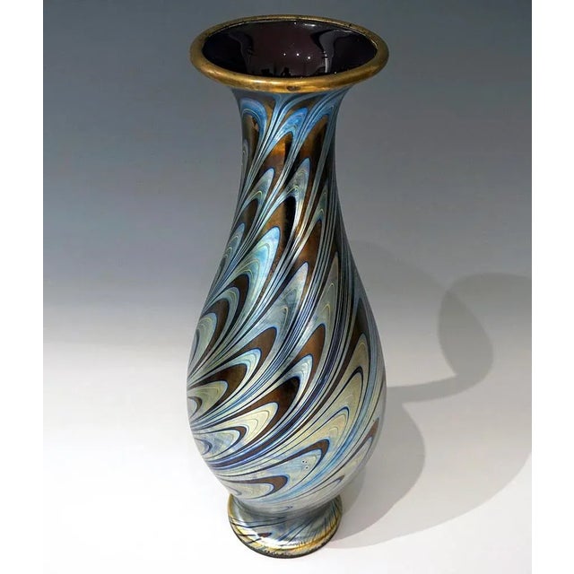 Large Art Nouveau Ruby Phenomenon Gre 7624 Vase from Loetz Glass, Austria-Hungary, 1898s For Sale - Image 5 of 11