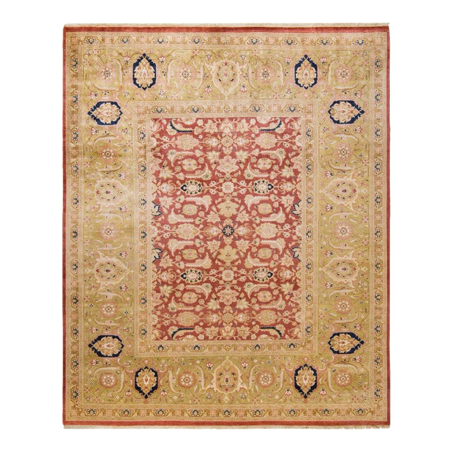 Mogul, One-of-a-Kind Hand-Knotted Area Rug in Orange, 8' 1" x 9' 10" For Sale