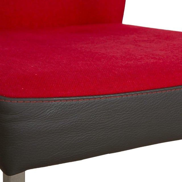 Duo 4-Legged Chairs in Leather and Fabric from Bert Plantage, Set of 4 For Sale - Image 4 of 15