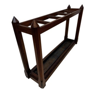 Victorian Gothic Revival Pitch Pine Umbrella Stand, 1880 For Sale
