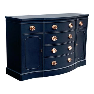 1940s Vintage Hepplewhite Credenza in Black For Sale