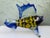 Contemporary Late 20th Century Handblown Art Glass Tropical Fish Sculpture With Gold Aventurine Inclusions, Cobalt Blue & Yellow For Sale - Image 3 of 10