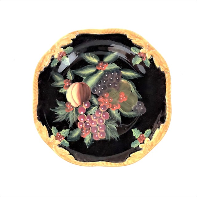 Vintage Raymond Waites Salad Plates With Peaches and Grapes - a Pair For Sale In Miami - Image 6 of 11