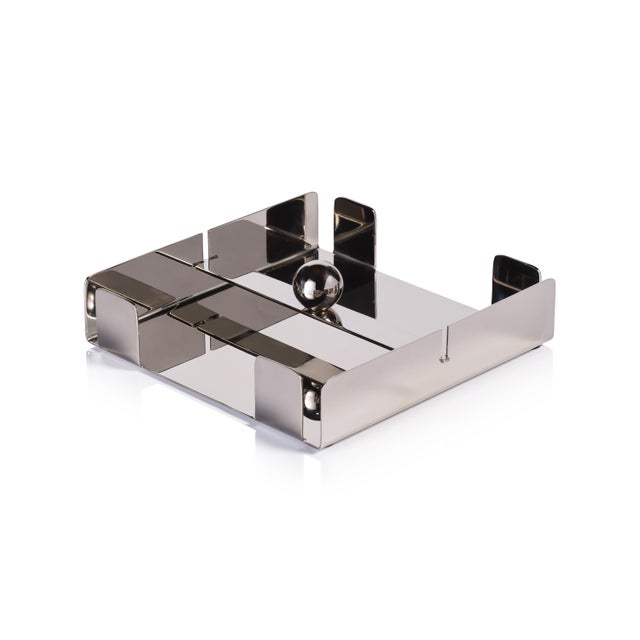 Contemporary Basso Luncheon Napkin Holder, Nickel For Sale - Image 3 of 3