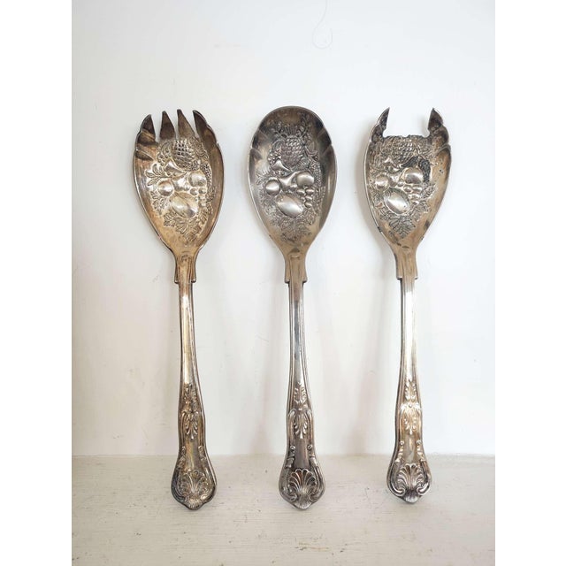 1920s Italian Silver-Plated Serving Cutlery, 1920s, Set of 4 For Sale - Image 5 of 10