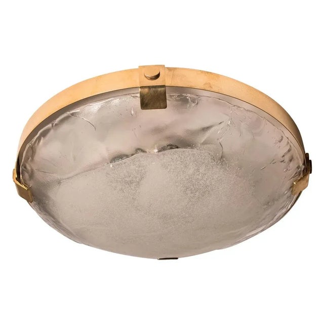 Brass and Murano Glass Flush Mount by J. T. Kalmar, Austria, 1960s For Sale - Image 9 of 9