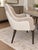 Stunning set of 4 Adriana Hoyos Galapagos 100 armchairs, featuring a sophisticated custom upholstery combination and dark...