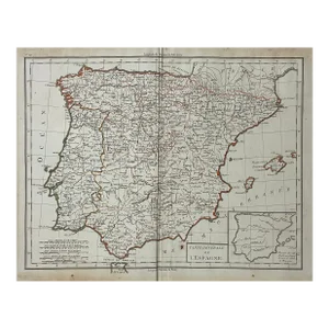 Antique Map of Spain and Portugal