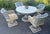 Blue Spun Fiberglass 5 Pieces Round Dining Table 4 Chair Russel Woodard Outdoor Set For Sale - Image 8 of 14