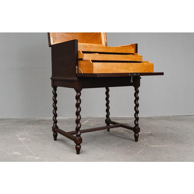 Brown Art Nouveau Wooden Cutlery Chest For Sale - Image 8 of 18